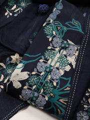 Neck Embroidered Cotton Blend Unstitched Suit With Dupatta