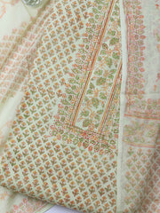 Printed Cotton Blend Unstitched Suit Piece With Dupatta
