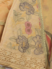 Embroidered Chanderi Unstitched Suit With Dupatta