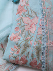 Embroidery Chanderi Unstitched Suit With Dupatta