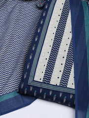 Printed Cotton Blend Unstitched Suit With Dupatta