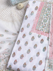 Printed Cotton Blend Unstitched Suit With Dupatta