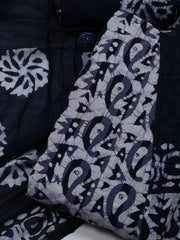 Printed Cotton Blend Unstitched Suit With Dupatta