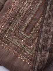 Embroidered Tissue Unstitched Suit Piece With Dupatta