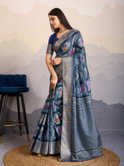 Zari Jaal Woven Art Silk Saree