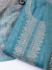 Neck Embroidery Chanderi Unstitched Suit With Dupatta