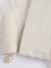 Embroidered Chanderi Unstitched Suit With Dupatta