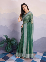 Embroidered Net Saree