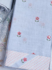 Printed Linen Unstitched Suit With Dupatta