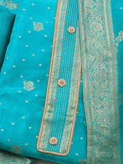 Embroidery Chanderi Unstitched Suit With Dupatta