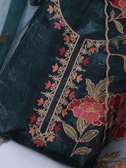 Neck Embroidery Tissue Unstitched Suit With Dupatta