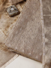 Woven Tissue Unstitched Suit With Dupatta