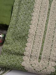 Embroidered Cotton Blend Unstitched Suit Piece With Dupatta