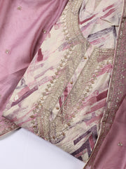 Neck Embroidered Cotton Blend Unstitched Suit With Dupatta