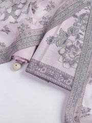 Printed Chanderi Unstitched Suit With Dupatta