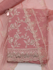 All Over Embroidered Georgette Unstitched Suit With Dupatta