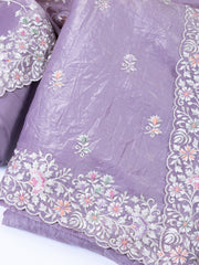 Embroidered Tissue Unstitched Suit With Dupatta