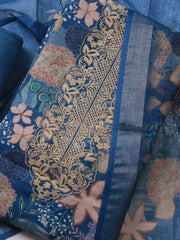 Embroidered Linen Unstitched Suit Piece With Dupatta