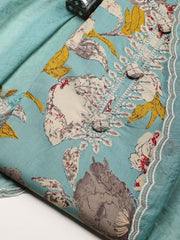 Printed Cotton Blend Unstitched Suit Piece With Dupatta