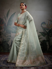 Woven Border Linen Saree