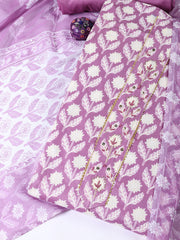 Printed Cotton Blend Unstitched Suit With Dupatta