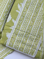 Printed Cotton Blend Unstitched Suit With Dupatta