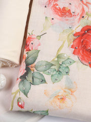 Floral Printed Linen Unstitched Suit Piece With Dupatta