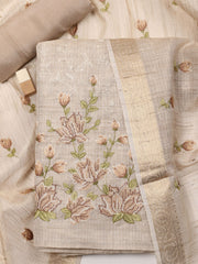All Over Embroidered Chanderi Unstitched Suit With Dupatta