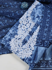 Printed Cotton Blend Unstitched Suit Piece With Dupatta