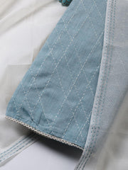 Plain Cotton Blend Unstitched Suit Piece With Dupatta