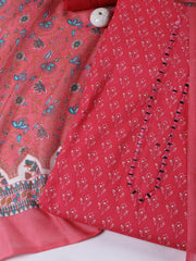 Printed Cotton Blend Unstitched Suit With Dupatta