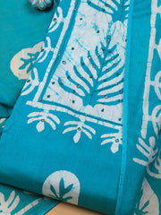 Printed Cotton Blend Unstitched Suit With Dupatta