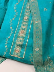 Embroidery Chanderi Unstitched Suit With Dupatta