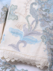 Embroidery Linen Unstitched Suit With Dupatta