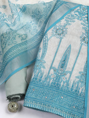 Printed Linen Unstitched Suit Piece With Dupatta