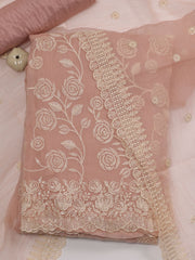 All Over Embroidery Chiffon Unstitched Suit Piece With Dupatta