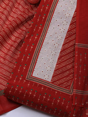 Printed Cotton Blend Unstitched Suit With Dupatta