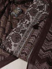 Printed Chanderi Unstitched Suit Piece With Dupatta