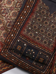 Printed Chanderi Unstitched Suit Piece With Dupatta