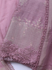 Embroidery Linen Unstitched Suit With Dupatta