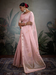 Woven Border Linen Saree