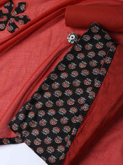 Printed Cotton Blend Unstitched Suit With Dupatta