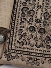 Embroidered Chanderi Unstitched Suit Piece With Dupatta