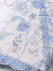 Embroidery Linen Unstitched Suit With Dupatta