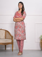 Printed Muslin Kurta With Pants