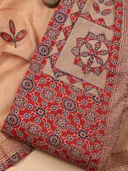 Printed Cotton Blend Unstitched Suit With Dupatta