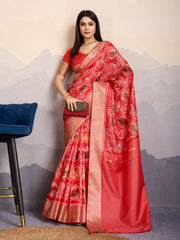 Zari Jaal Woven Art Silk Saree