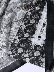Printed Cotton Blend Unstitched Suit With Dupatta