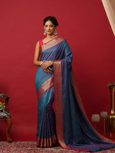 Woven Design Art Silk Lake Blue Saree