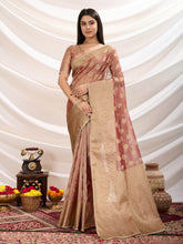 Zari Border Booti Woven Art Silk Saree